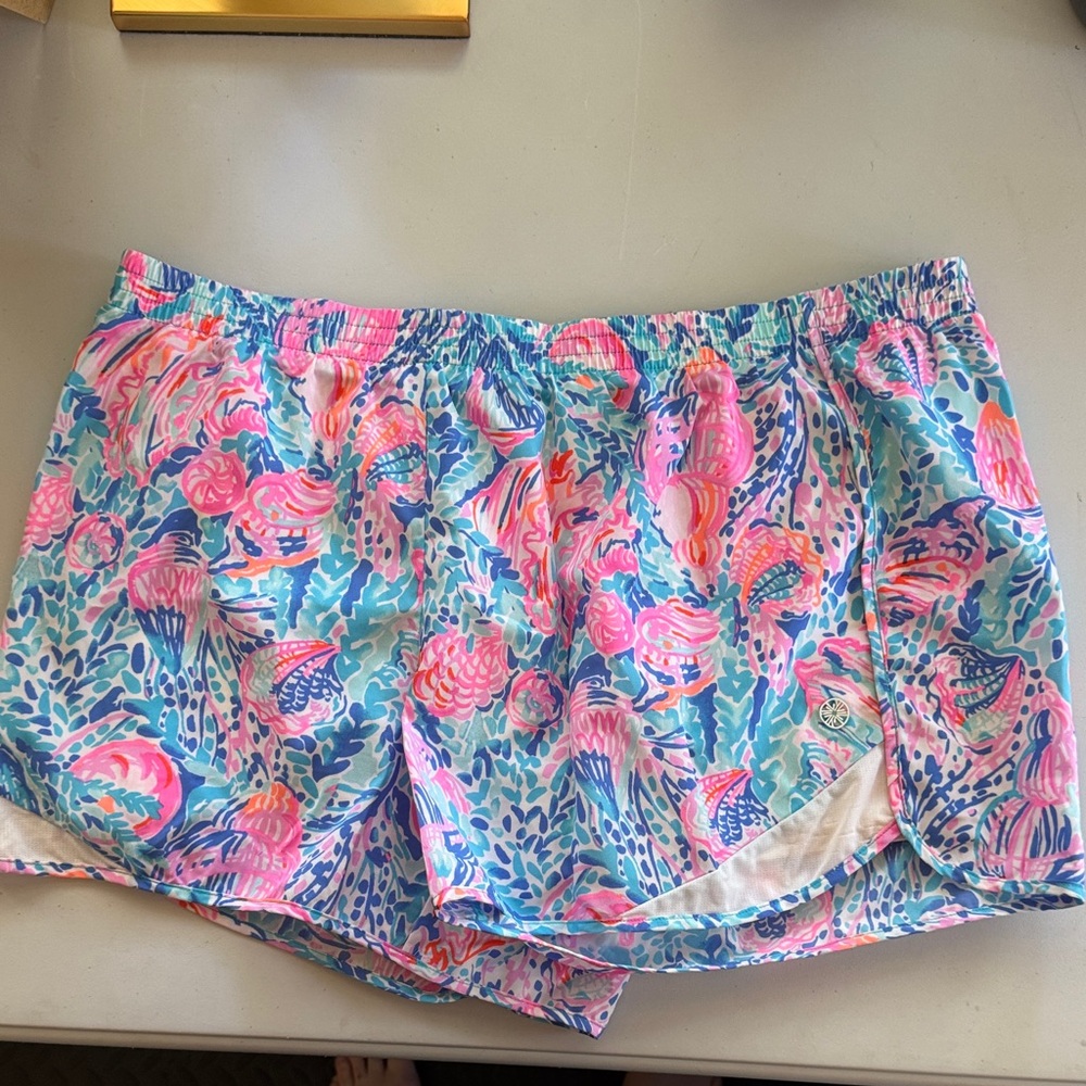 Lilly Pulitzer Vibrant Pink and Blue Patterned Shorts
